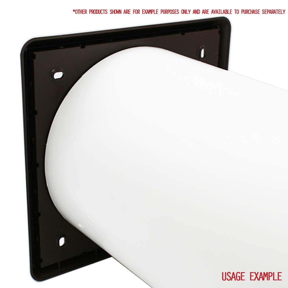 Kair Brown Louvred Grille 183mm External Dimension with Round 150mm - 6 inch Rear Spigot - Wall Ducting Air Vent - Image 4