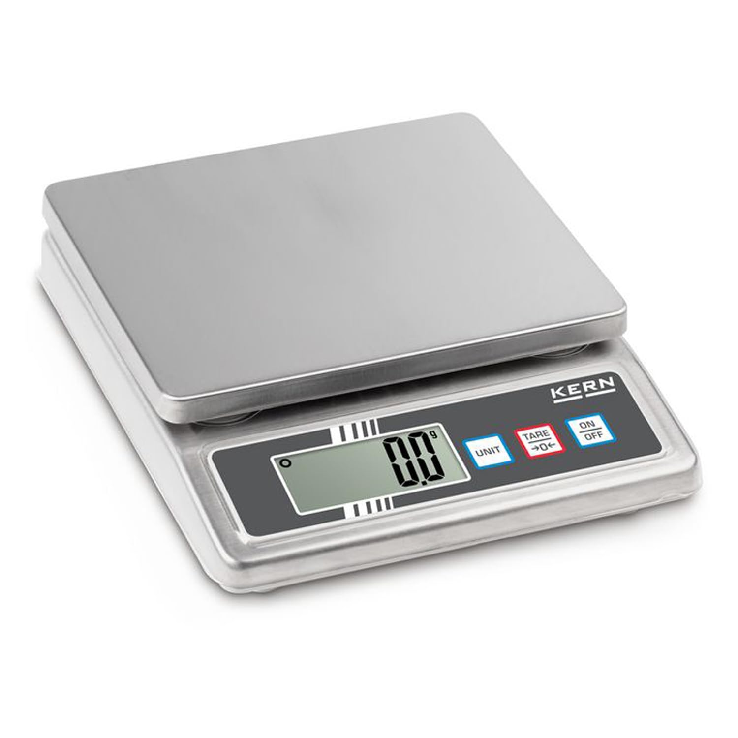 Balanza de mesa [Kern FOB 5K-3NS] IP65: Protegido contra polvo y roción, Campo de pesaje [Max]: 5 kg, Lectura [d]: 1 g, Reproducibilidad: 1 g, Linealidad: 2 g