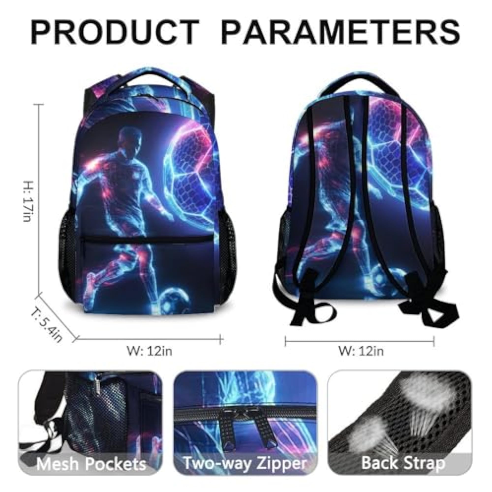 Kids 17 Inch Sports Backpack for Girls and Boys