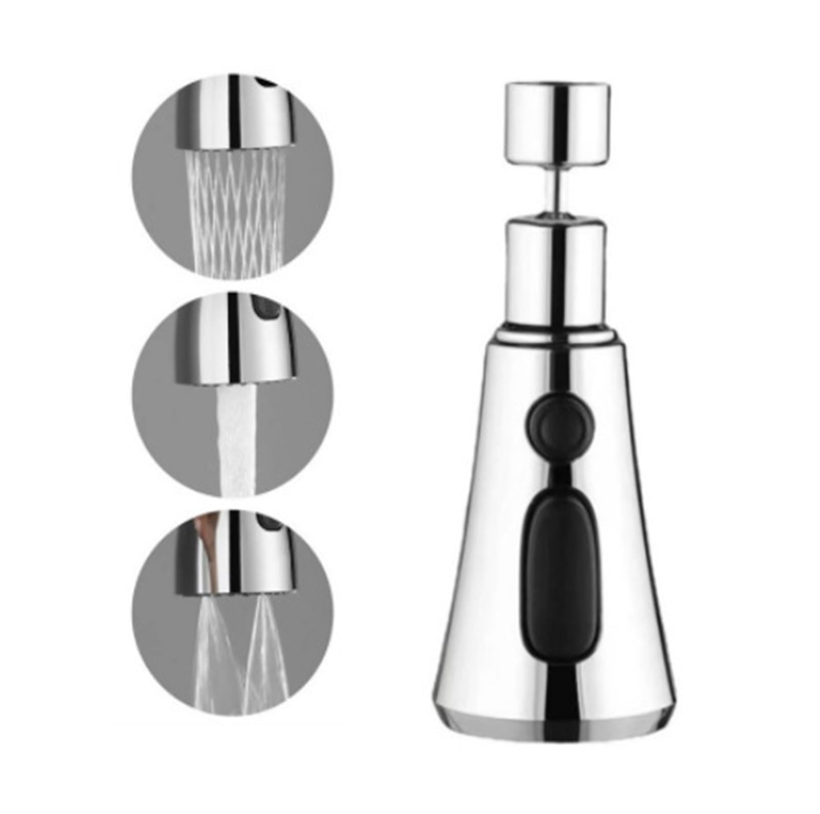 Rtbvghjik B Style Silver Kitchen Faucet Extender With Filter Function Universal 360 Degrees Rotate Aerator Splash For Kitchen Faucet(B Style Silver)