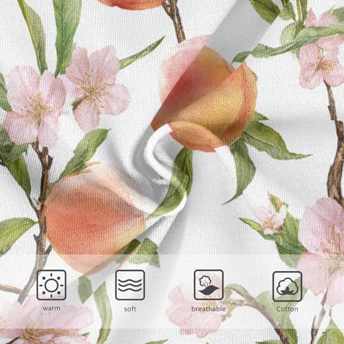 Wusikd Peach Fruit Leaves Girls' Underwear Cotton Girls Briefs Soft Toddler Underwear 2T3