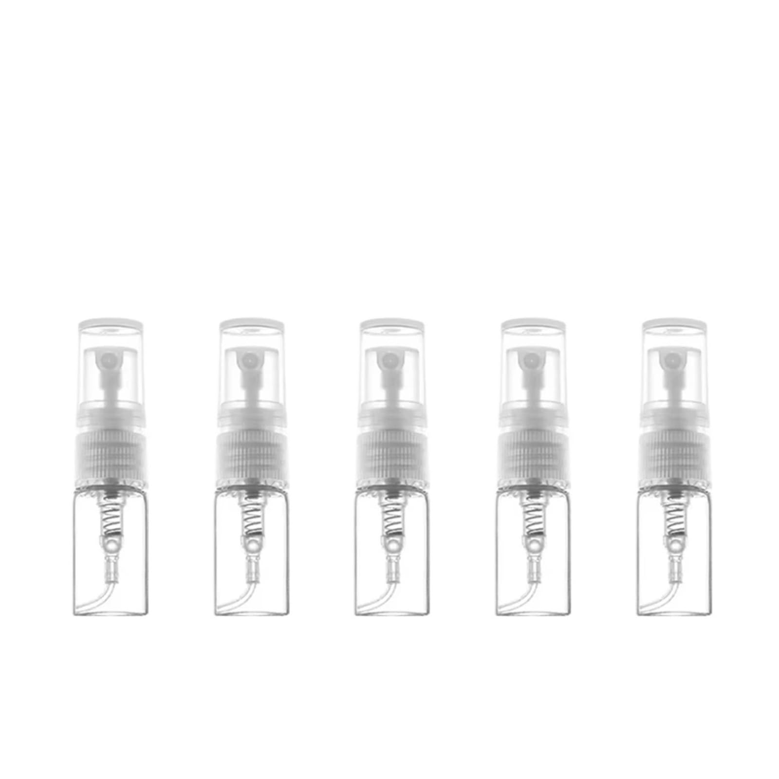 50 mini bottiglie di vetro trasparenti per profumo, vuote, ricaricabili, con atomizzatore, 2 ml, 3 ml, 5 ml, 10 ml