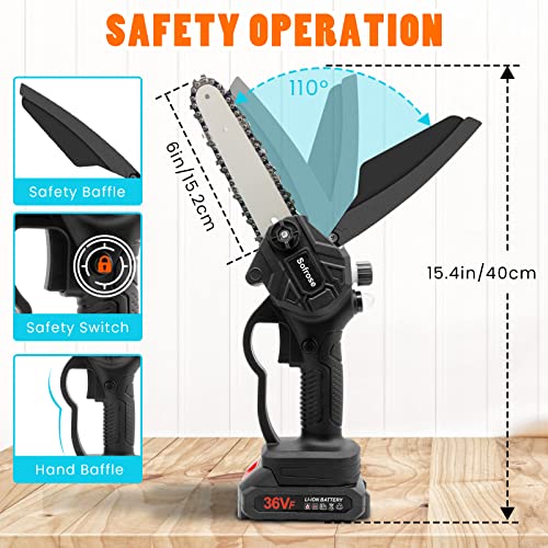 6 Inch Mini Chainsaw Sofrose Cordless Chainsaw With Auto-Oil System 2X 2.0Ah Batteries One-Handed Electric Chain Saw Electric Pruning Chainsaw For Wood Cutting Garden Logging Trimming Branch #TOP6