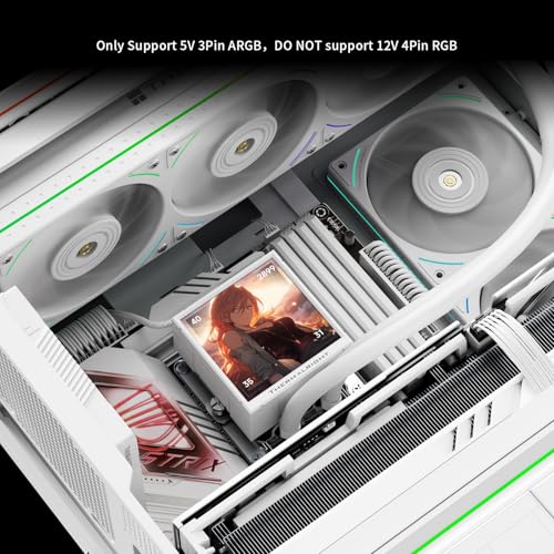 Image of Thermalright Peerless Vision 360 UB ARGB White CPU Aio Cooler,PC 360 Specification Water Cooler System with Inline PC Fans,3.95''IPS LCD Screen with 480x480 Resolution,for AM4 /AM5;Intel 1700 /1851