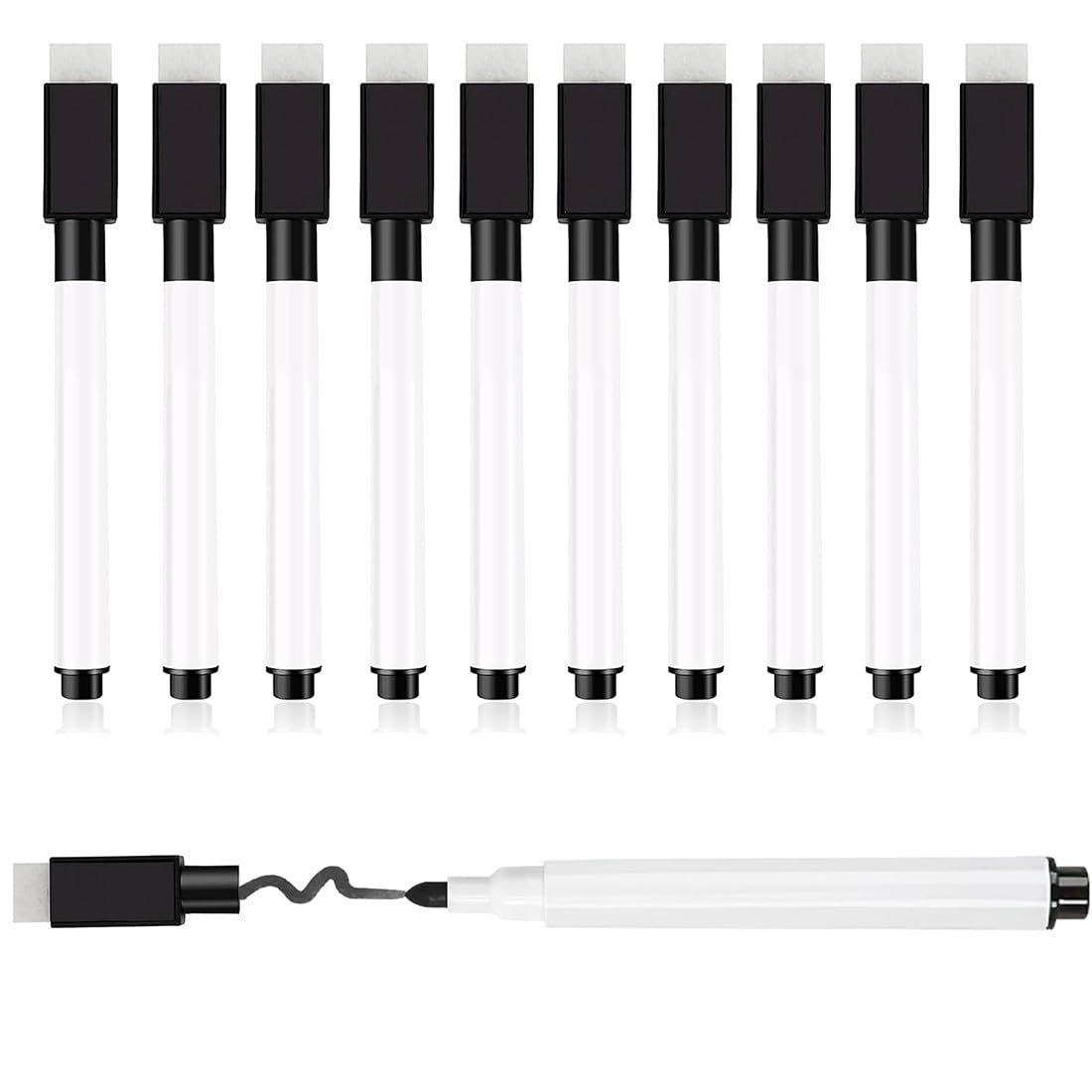 Whiteboard Markers, 20 Pack Dry Erase Markers for Magnetic Whiteboard Markers with Sponge, for Home, School or Office, Black