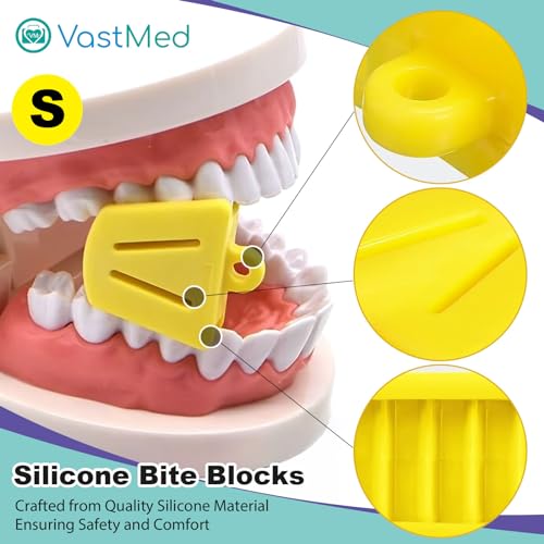 3PCs Dental Grade Silicone Bite Blocks Mouth Props Multi Size by VASTMED | Dental Bite Blocks Mouth Opener for Child Kids Adults for Teeth Cleaning