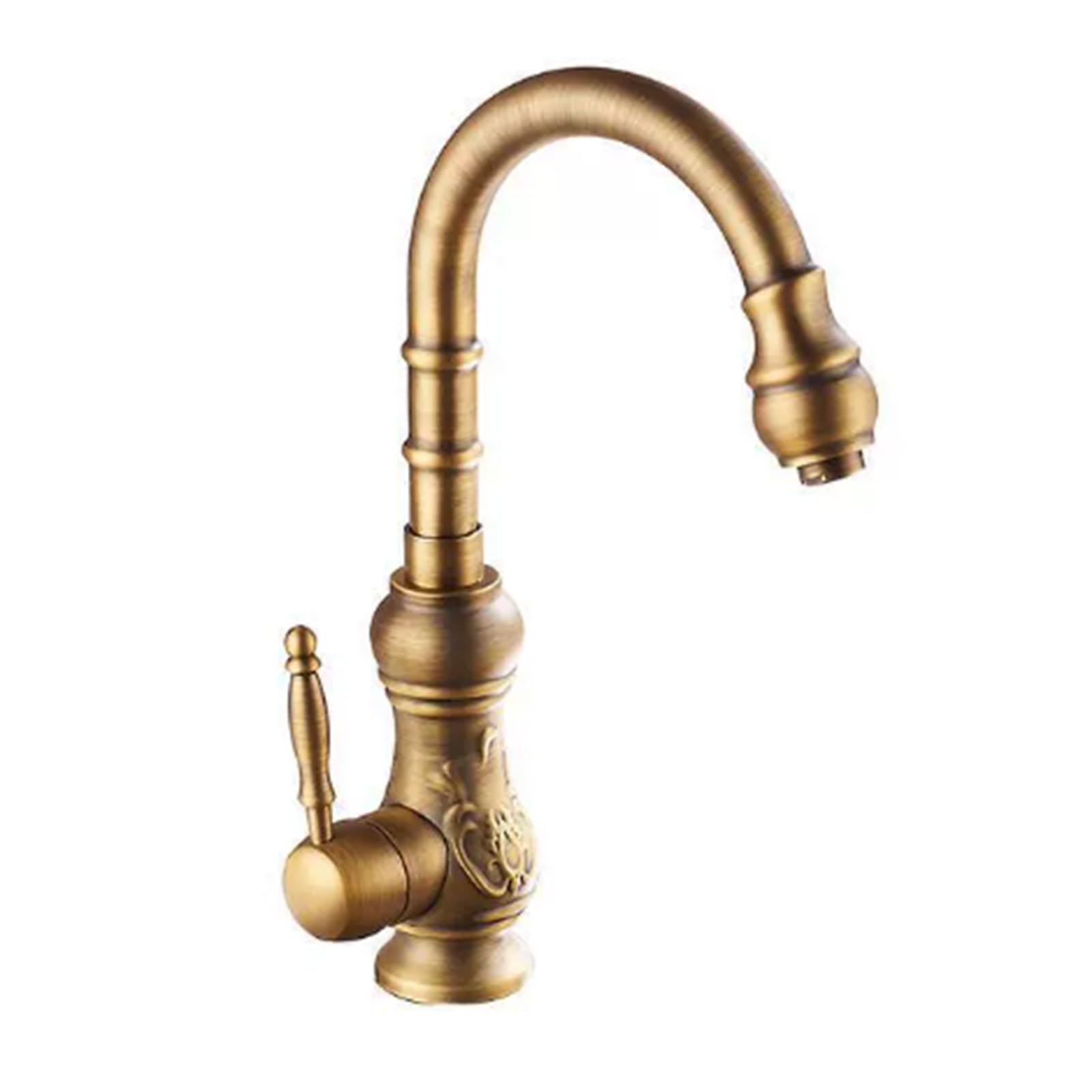 Kitchen Sink Taps Mixer Antique Brass Rotable Tap Single Handle Hole