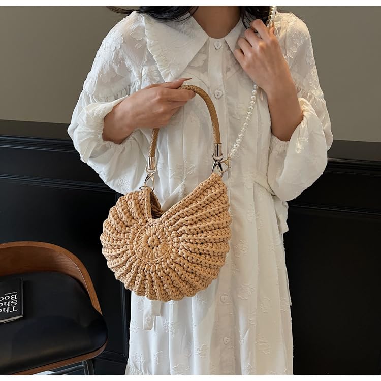 Seashell Purse Woven Sea Shell Clutch Purse Crossbody Shoulder Bag for Women Summer Beach Handbag2