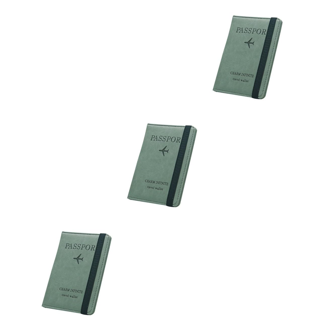 3stücke RFID Reise Geldbeutel Aus Pu Leder Multi-funktions Wallet Für Frauen Diebstahlsicherer Passhalter Grün Für Reisen Und Geschäftsreisen
