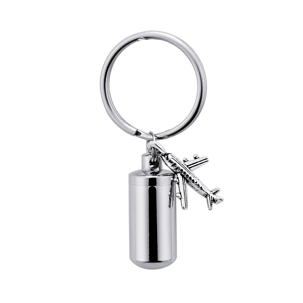 Cremation Urn Necklace Aircraft Airplane Charm And Cylinder