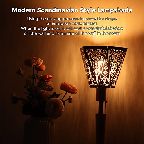 Diydeg DIYDEGNSGH7T0ZFM5587 Lamp Shades, Modern Scandinavian Wrought Iron Hexagonal Carved Metal Lampshade thumb #1