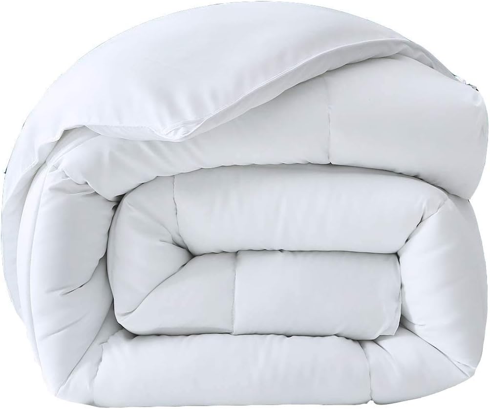1-Piece Cotton Egytian Hotel Quality Comforter, 1000-Thread Count for 600-GSM Comforter(90x98) Inch, Olympic Queen Size, White