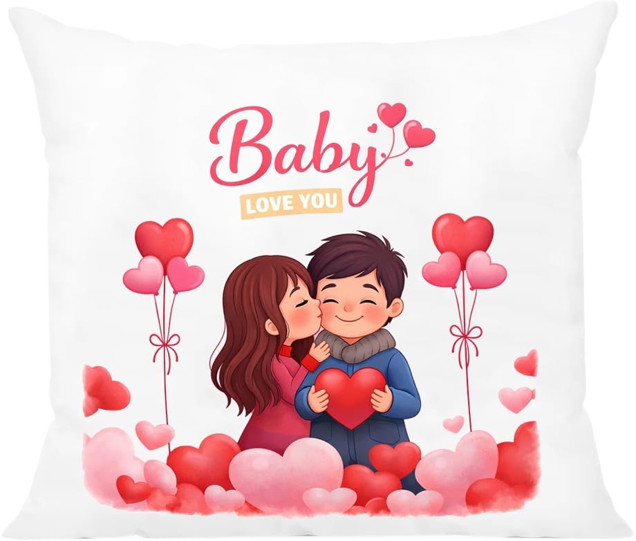Image of Premium Throw Pillow Cushion | Romantic Love Gift for Wife, Husband, Girlfriend & Boyfriend | Anniversary, Birthday & Valentine's Day | 16x16 inch with Premium Filler - True Love