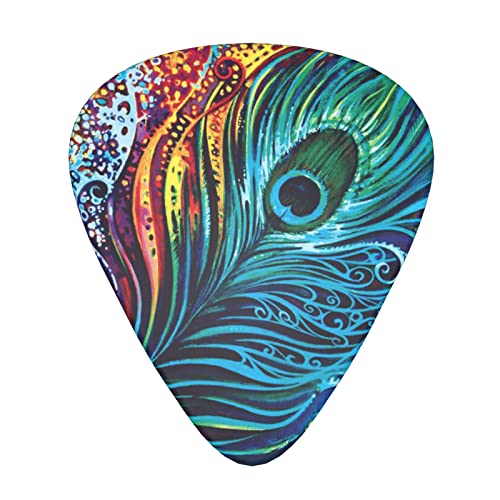 Ensemble de 12 médiators de guitare paon colorés pour guitare acoustique, guitare électrique, contrebasse, ukulélé - Les Beatles, Paul McCartney, John Lennon, RIngo Starr, George Harrison Ensemble de 12 médiators de guitare paon colorés pour guitare acoustique, guitare électrique, contrebasse, ukulélé