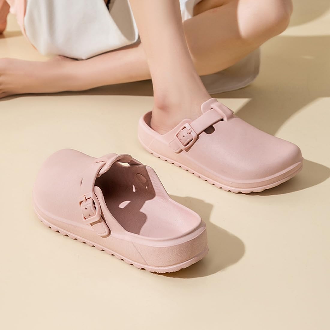 Arch Support Nurse Clogs for Women and Men, Adjustable Buckle Mules Non Slip Work Shoes Chef Garden Sandals, Slip-On Cushion Slippers Slides