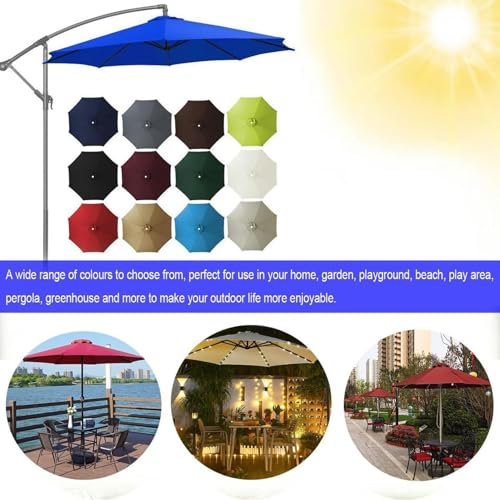 Tela de reemplazo para parasol de jardín de 2m, 2.7m y 3m 3
