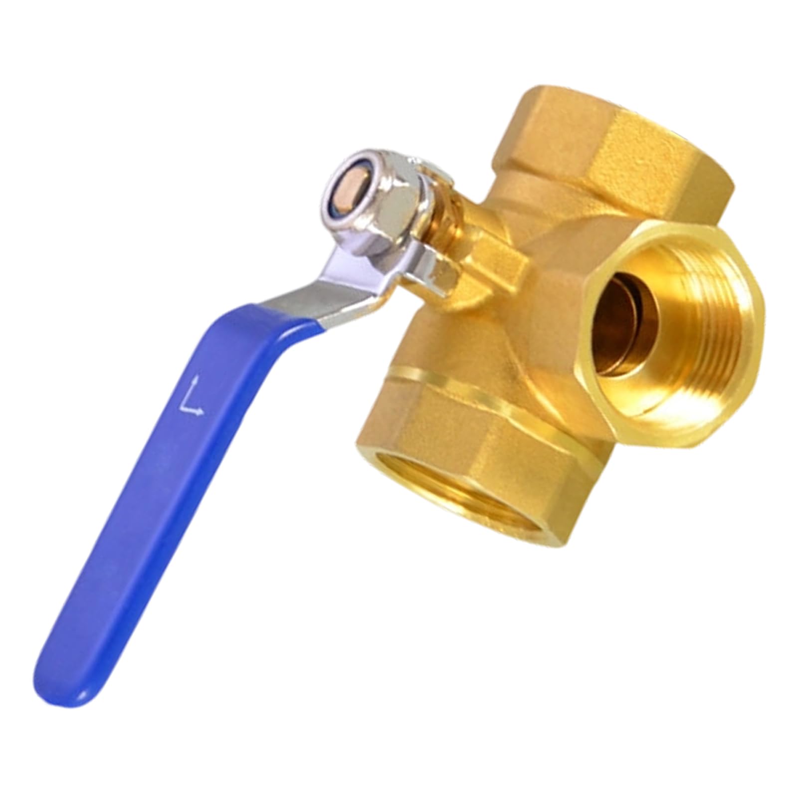 Hdoytxxm 1 Inch Dn25 Three Way Ball Valves Brass Construction L Type Configuration For Water Oil And Pipelines Offering Erosion Resistance Commercial Use