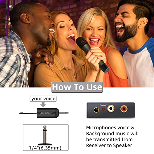 Depusheng W1 Uhf Wireless Microphone System Dynamic Karaoke Metal Handheld Mic 25 Channel Mini Rechargeable Receiver 50-80 Meters #TOP5