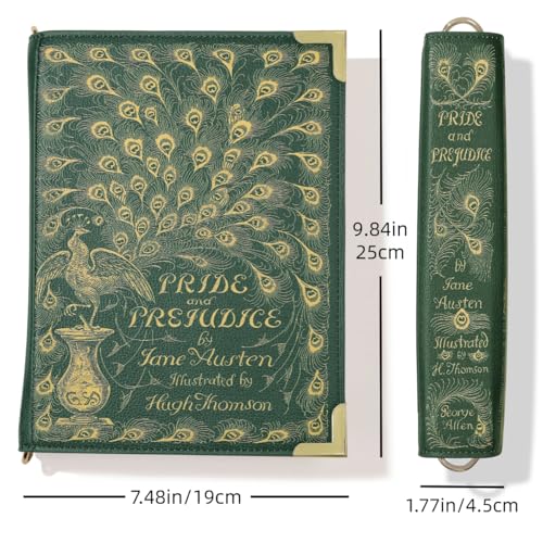 Image of Clutch Purse Large, Book Shaped Crossbody Bag, Vegan Leather Book Wallet, Book Lover Gift Handbag, Shoulder Bag