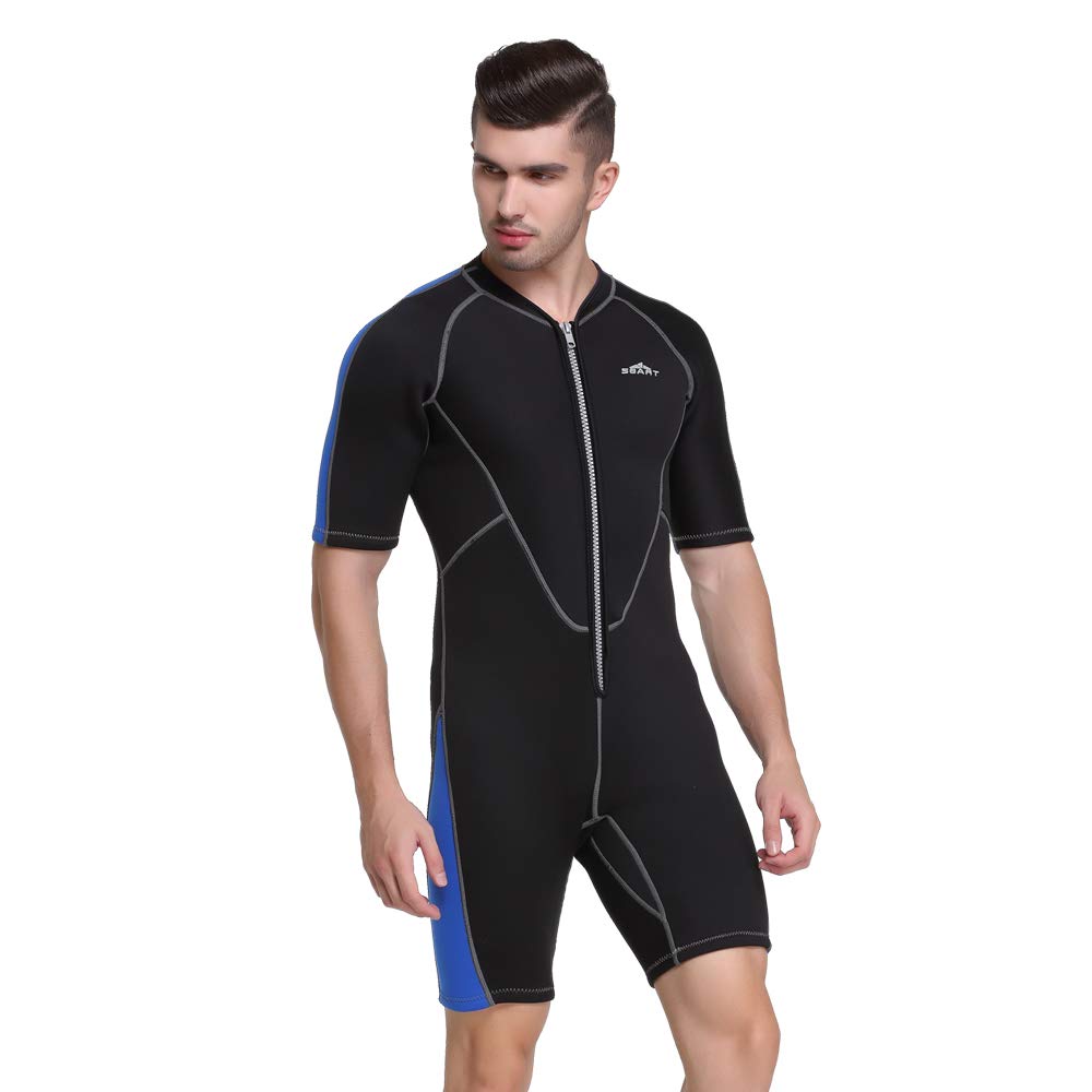 TeeYee Women Men Short Sleeve 2mm Diving Suit Wetsuit One Piece Modern Design UV-Protective Swimsuit