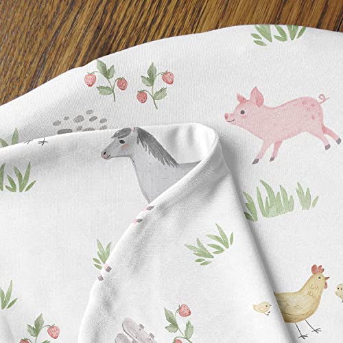 Image of Sweet Jojo Designs Farm Animals Nursing Pillow Cover Breastfeeding Pillowcase Newborn Infant Bottle Breast Feeding Pillow NOT Included Watercolor Farmhouse Barn Horse Cow Gender Neutral