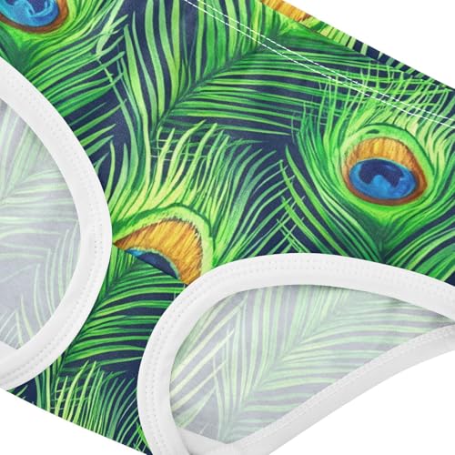 Toddler Underwear Floral 2t Cotton Cute Panties Girl Fun Briefs Underpants Green Peacock Feathers Blue4