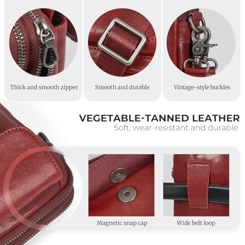 Image of Augus Genuine Leather Small Crossbody Messenger Phone Bag for men's