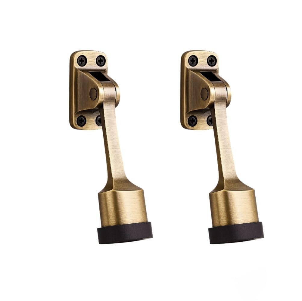 Adjustable Articulated Door Stop, Brushed Brass Finish, Solid Brass with Non-Slip Rubber, 12.5 cm,Heavy Duty Door Holder Stopper for Home, Office & Bathroom (Pack of 2)-image-36