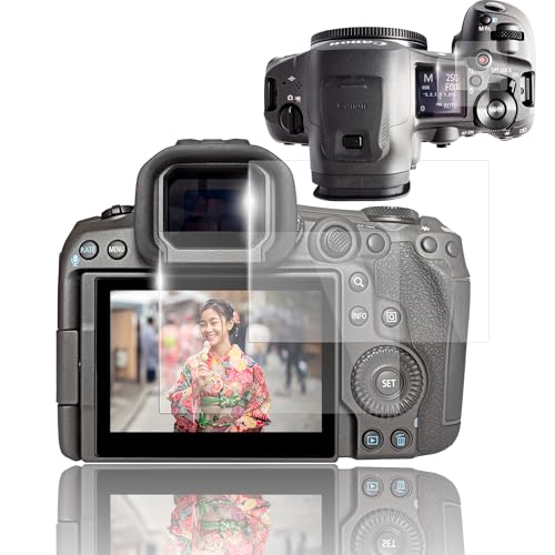 sanwatrade ガラスフィルム Canon用 EOS R5 Mark II / R5 / R3 / R1 肩液晶対応 液晶 保護 硬度9H 【2×2枚】セット
