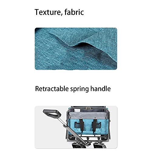 Carretilla Plegable Multifuncional para Transporte al Aire Libre y Pesca, Color Azul Celeste miniatura 3