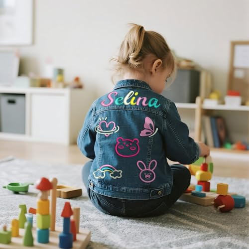Personalized Denim Jacket for Kids with Embroidered Name/Patch2