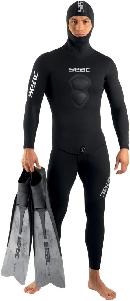 SEACRoyal, 7 mm Neoprene Wetsuit for Freediving, Long-John and Hooded Jacket
