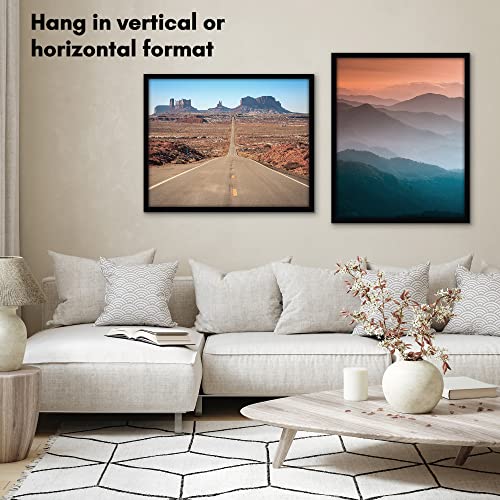 Americanflat 24x30 Picture Frame with Polished Plexiglass - Black Picture Frame - Wide Photo Frames Made of Engineered Wood for Vertical or Horizontal Wall Display - Epic Collection - Black
