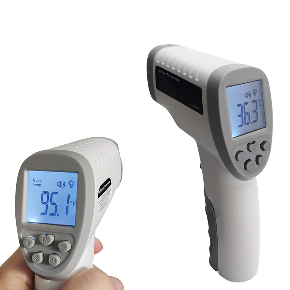 Sanvaree 2 Pack Infrared Forehead Ear Thermometer for Adults Kids Baby, Non Contact Thermometer, Memory Function, Infrared Digital No Touch Accurate, Adults, School Office Use