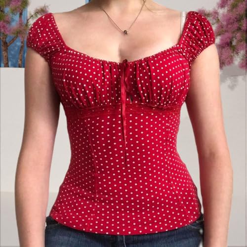 Image of Fairy Grunge Y2k Shirts Vintage Crop Tops Short Sleeve Girls Slim Fit Tees