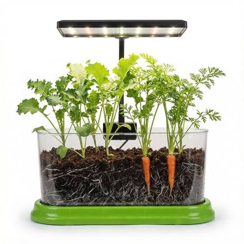 Plant Growing Kit with LED Grow Light & Root Viewing Window, Indoor Garden Kit for Beginners, Vegetable & Herb Garden, Indoor Gardening System, Soil & Seed Starter Germination Kit, Grow Your Own Plant
