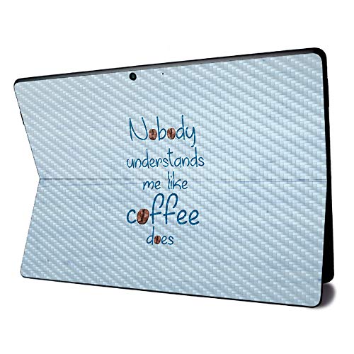 Image of MightySkins Carbon Fiber Skin for Microsoft Surface Pro X - Coffee Understands Me | Textured Carbon Fiber Finish | Easy to Apply, Remove, and Change Styles | Made in The USA