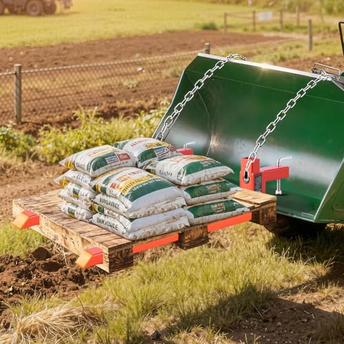 VEVOR Palettengabeln, 907 kg Gabelträger zum Anklemmen, 1090 mm Gesamtlänge, Gabelzinken mit Schnellbefestigung, kompatibel mit Traktoranbaugeräten, Ladeschaufel und Kompaktlader, Orange