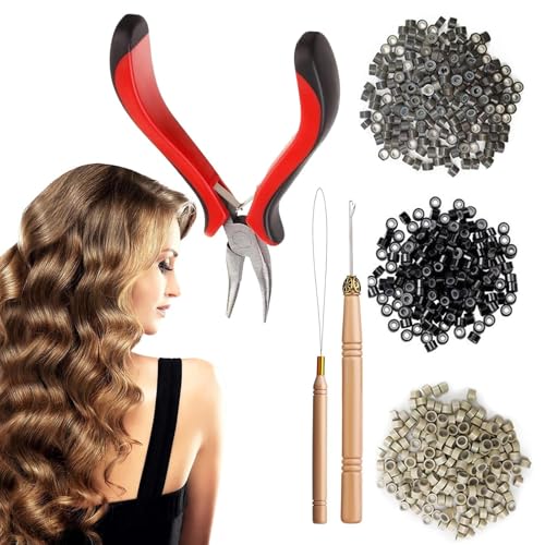 Kit De Herramientas Para Extensiones De Cabello Para Principiantes, Herramienta de Extensiones Capilares para Mujeres, Suministros De Peluquería Para Mujer