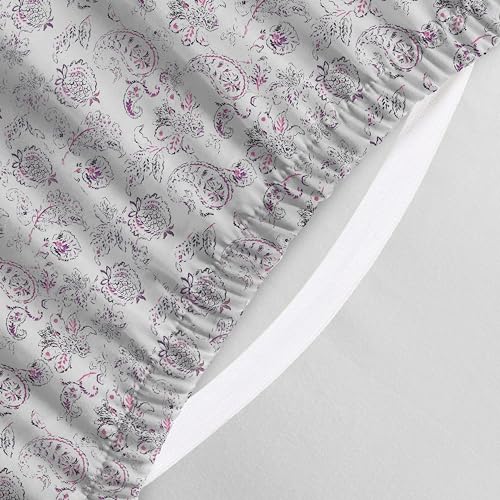Elegant Comfort Luxury Soft Bed Sheets Paisley Pattern - 1500 Premium Hotel Quality Microfiber Softness Wrinkle and Fade Resistant (4-Piece) Bedding Set, Twin/Twin XL, Paisley Purple