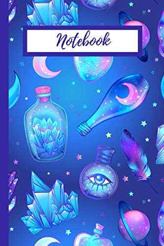 Notebook: Cute Witchy Lined and Dot Grid Notebook Journal