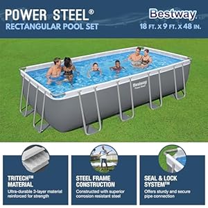 Bestwaypowersteel18x9x48rectangularabovegroundswimmingpoolsetmetalframefamilypoolwithsandfilterpumpskimmerandvacuumwhite Urban Country Home Decor Bestway power steel 18 x 9 x 48 rectangular above ground swimming pool set metal frame family pool with sand filter pump skimmer and vacuumwhite urban country home decor
