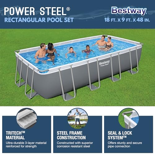 Bestwaypowersteel18x9x48rectangularabovegroundswimmingpoolsetmetalframefamilypoolwithsandfilterpumpskimmerandvacuumwhite Urban Country Home Decor Bestway power steel 18 x 9 x 48 rectangular above ground swimming pool set metal frame family pool with sand filter pump skimmer and vacuumwhite urban country home decor