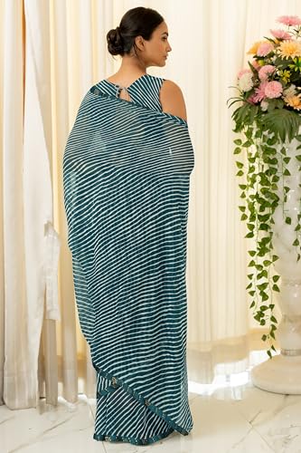 Image of MIRCHI FASHION Women Saree Georgette Traditional Bandhani | Ethnic Printed Sari for Social Gatherings with Unstitched Blouse Piece