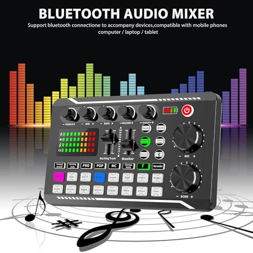 image for Professional Audio Mixer, SINWE Live Sound Card and Audio Interface wi