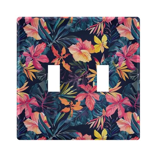 UMIRIKO Tropical Flowers Floral Light Switch Cover Plate Covers Decorative Double Toggle Home Decor 202b5339