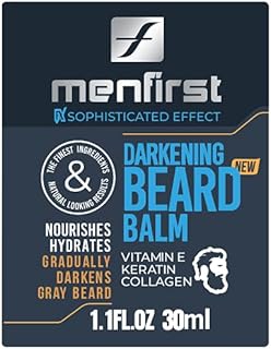MENFIRST Darkening Beard Balm, Leave-In Conditioner Cream For Men, Gradually Darkens White and Grey Hair While Nourishing And Styling Your Beard and Stubble