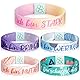 Marsui 5 Stück Motivation Sarmbänder Mit Glaubenssätzen 18 cm Inspirierende Armbänder Aus Polyester Bunte Armbänder Mit Sprüchen Für Damen Herren Freunde Party Mitgebsel Geschenke, 5 Stile