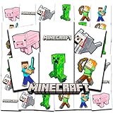Minecraft Tattoos Party Favors Bundle ~ 72 Perforated Individual 2' x 2' Minecraft Temporary Tattoos for Kids Boys Girls (Minecraft Party Supplies)