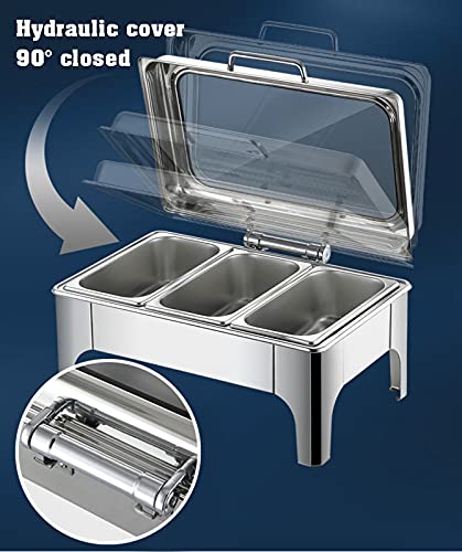 YAOYAOO Buffetwärmer Wärmebehälter für Speisen, Speisenwärmer Edelstahl Buffet Chafing Dish Warmhalteplatten, Stövchen… – Bild 5